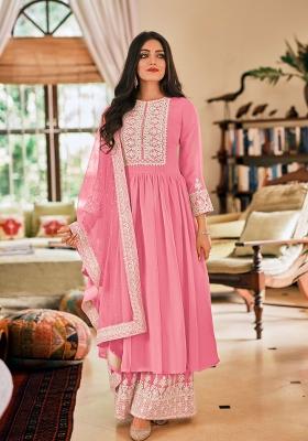 Pink Embroidered Georgette Salwar Kameez
