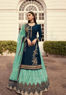 Green Embroidered Georgette Salwar Kameez