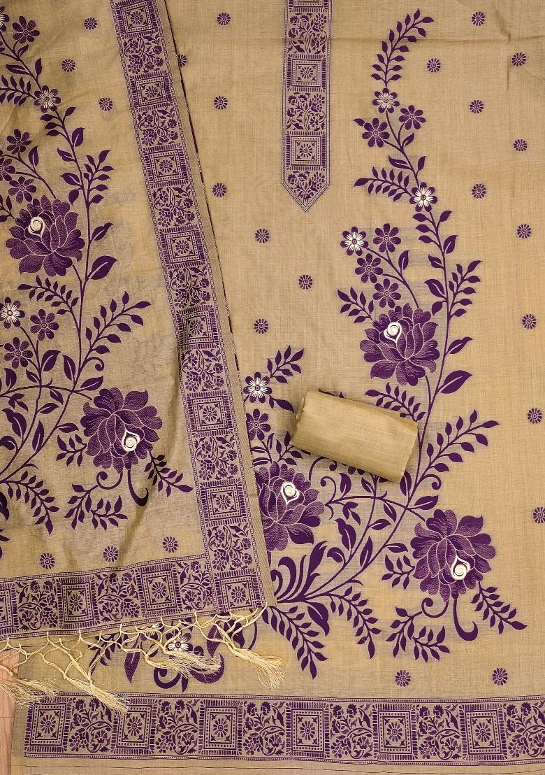 Chiku Jamdani Cotton Kurta Set - Indya