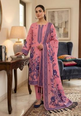 Pink Jamdani Cotton Kurta Set
