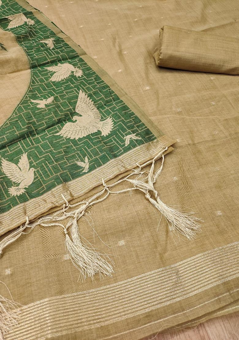 Chiku Jamdani Cotton Kurta Set - Indya