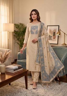 White Jamdani Cotton Kurta Set