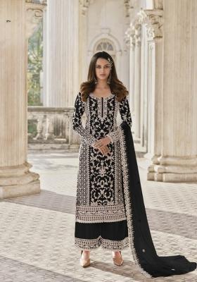 Black Cord Work Net Kurta Set