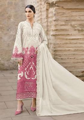 White Embroidered Chiffon Kurta Set