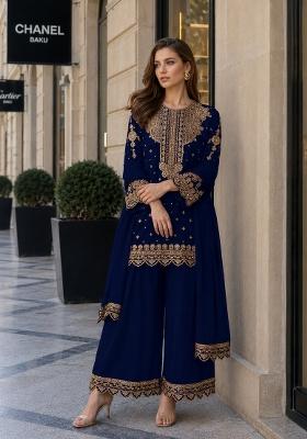 Black Embroidered Georgette Kurta Set