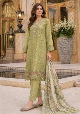 Mehendi Embroidered Georgette Kurta Set