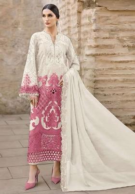 White Embroidered Chiffon Kurta Set