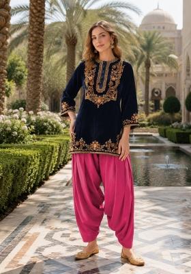 Black Embroidered Velvet Salwar Kameez