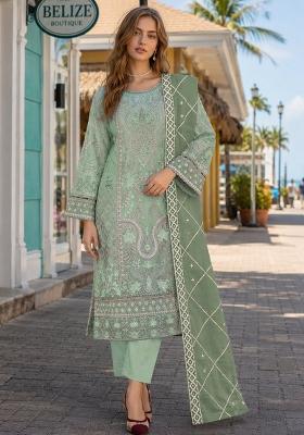 Sea Green Embroidered Chiffon Kurta Set