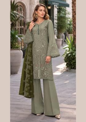 Mehendi Embroidered Georgette Pakistani Suit Set