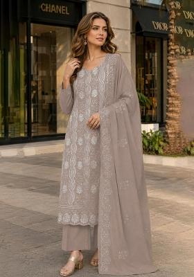 Chiku Embroidered Georgette Kurta Set