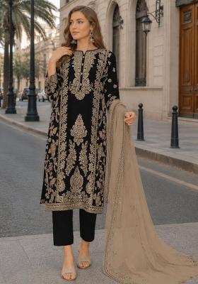 Mehendi Embroidered Silk Kurta Set