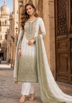 Green Embroidered Silk Salwar Kameez