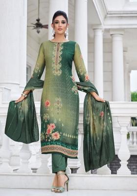 Green Embroidered Muslin Kurta Set