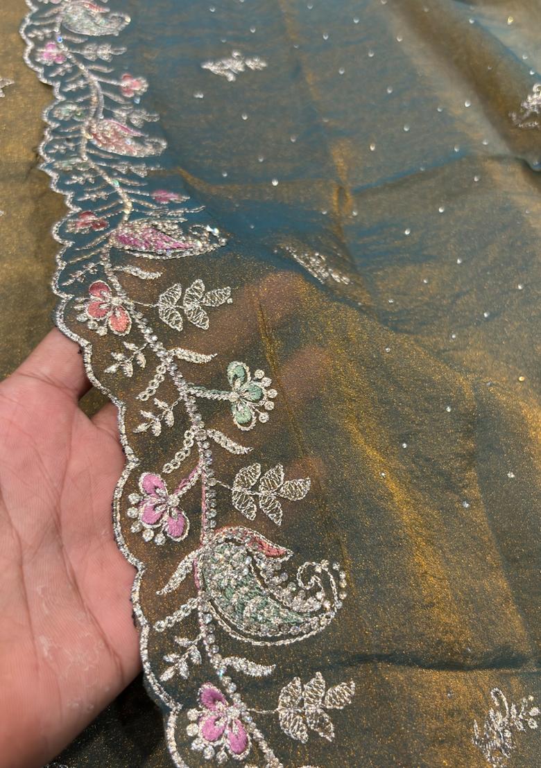 Grey Embroidery Silk Salwar Kameez - Indya
