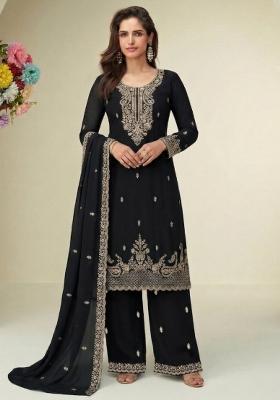 Black Embroidery Georgette Salwar Kameez