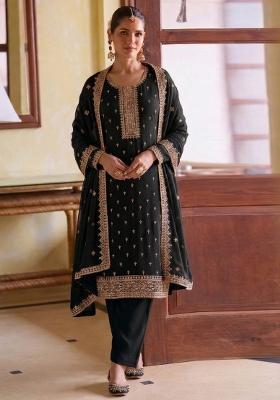 Black Embroidery Georgette Salwar Kameez