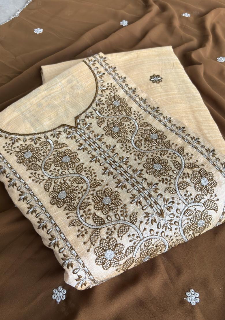 Mehendi Green Embroidery Cotton Salwar Kameez - Indya