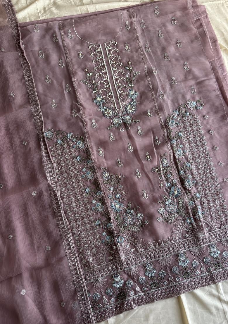 Pink Embroidery Silk Salwar Kameez - Indya