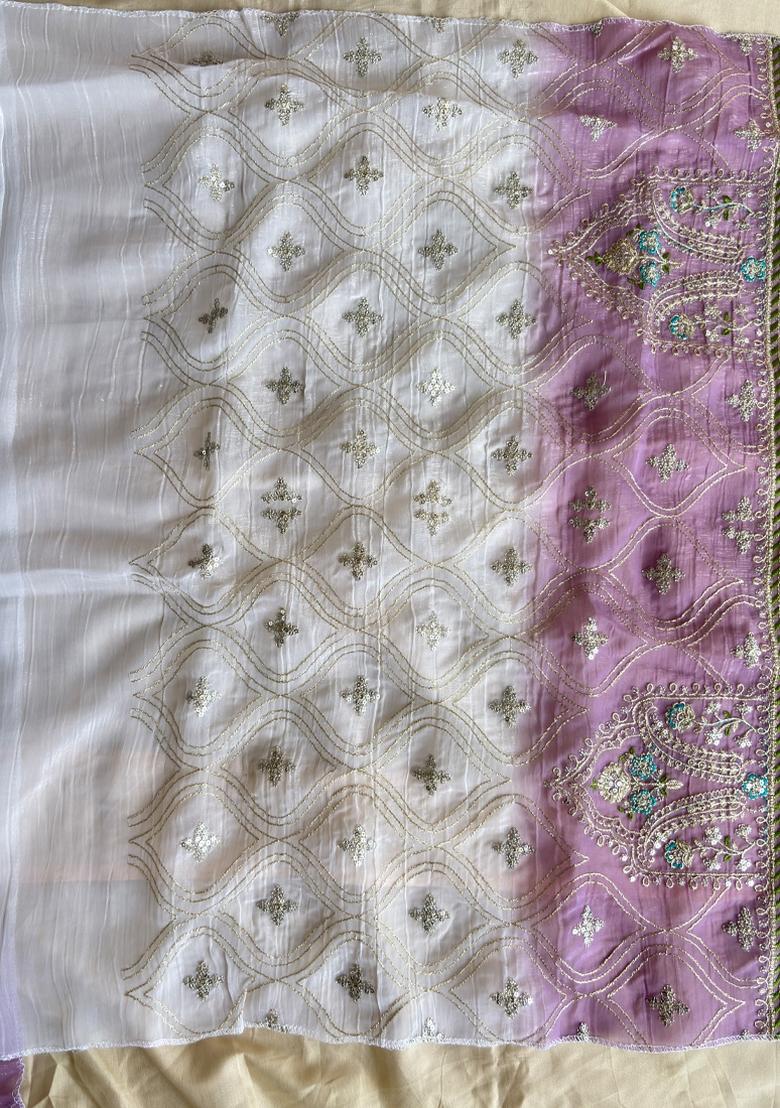 Purple Embroidery Silk Salwar Kameez - Indya