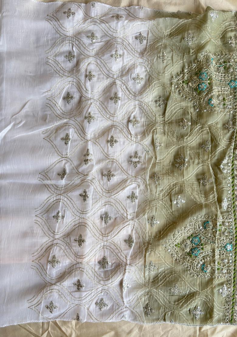 Green Embroidery Silk Salwar Kameez - Indya