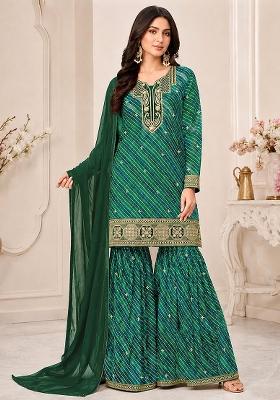 Emerald Embroidery Georgette Kurta Set
