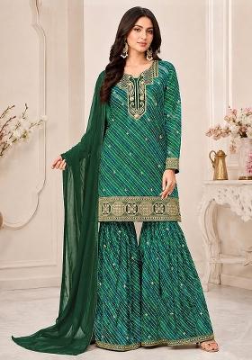 Emerald Embroidery Georgette Kurta Set