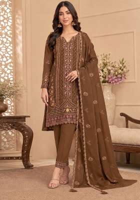 Mehendi Embroidery Silk Kurta Set