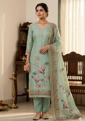 Blue Printed Cotton Kurta Set