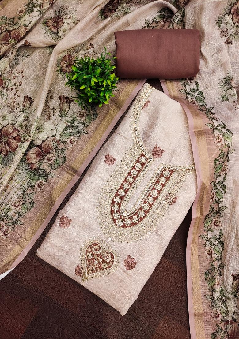 Off White Printed Cotton Kurta Set - Indya