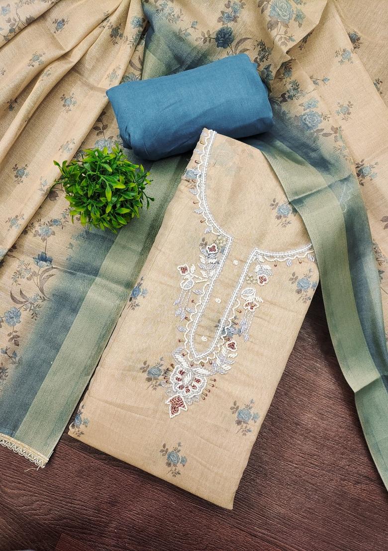 Blue Printed Cotton Kurta Set - Indya
