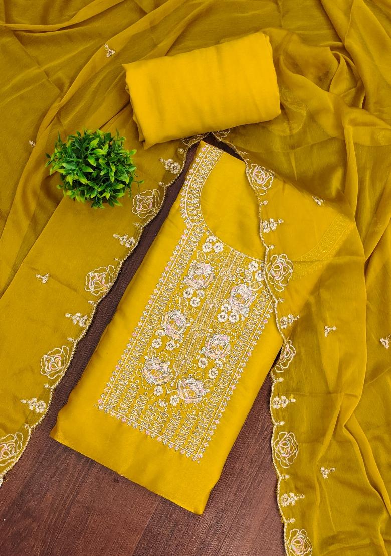 Yellow Printed Viscose Kurta Set - Indya