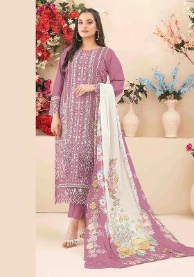 Pink Printed Cotton Kurta Set