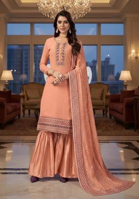 Blue Embroidery Georgette Kurta Set