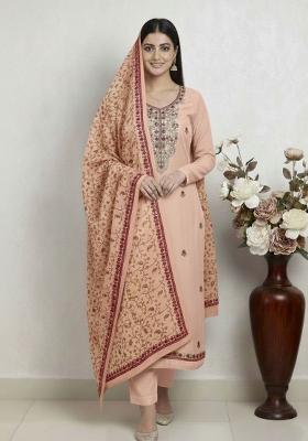 Pink Embroidery Silk Kurta Set