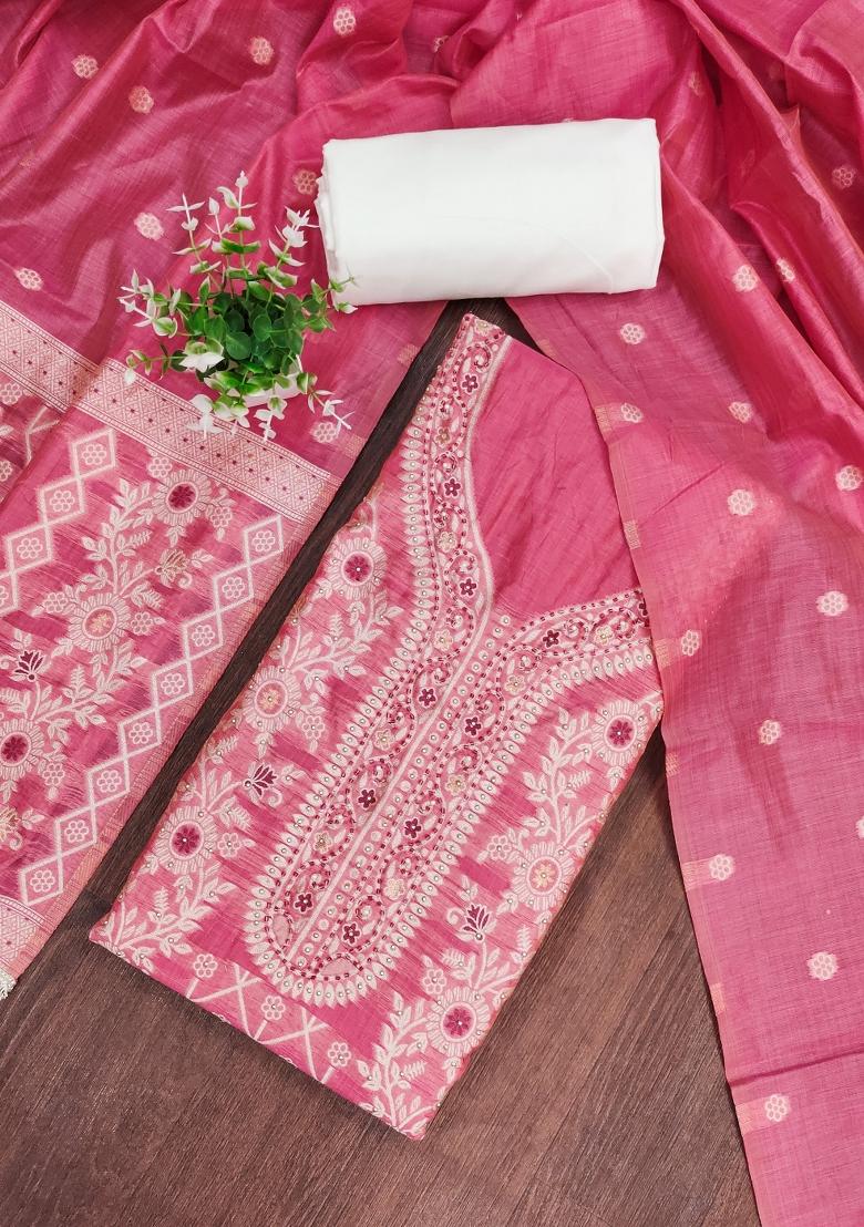Pink Printed Cotton Kurta Set - Indya