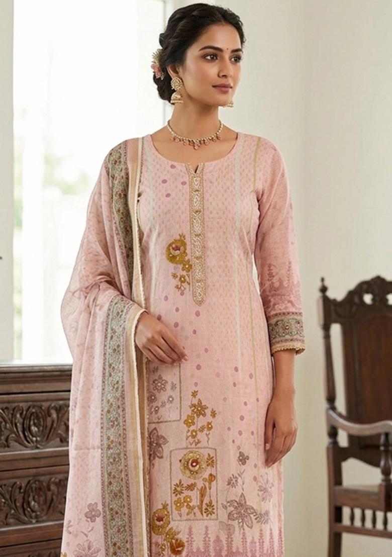 Multicolor Printed Cotton Kurta Set - Indya
