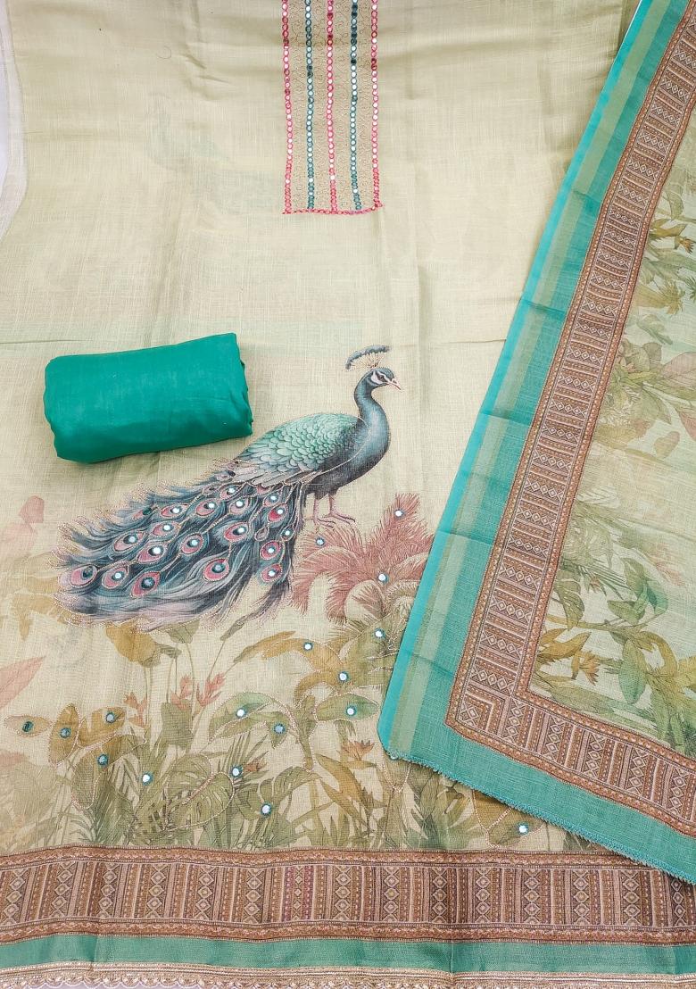 Multicolor Printed Cotton Kurta Set - Indya