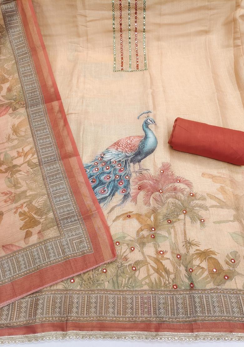 Multicolor Printed Cotton Kurta Set - Indya
