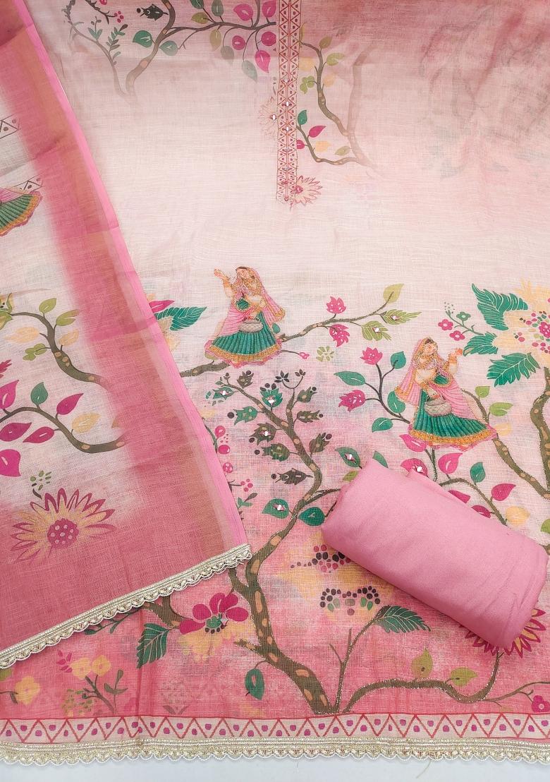 Multicolor Printed Cotton Kurta Set - Indya