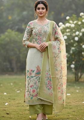 Multicolor Printed Cotton Kurta Set
