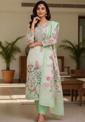 Multicolor Printed Cotton Kurta Set