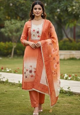 Multicolor Printed Cotton Kurta Set