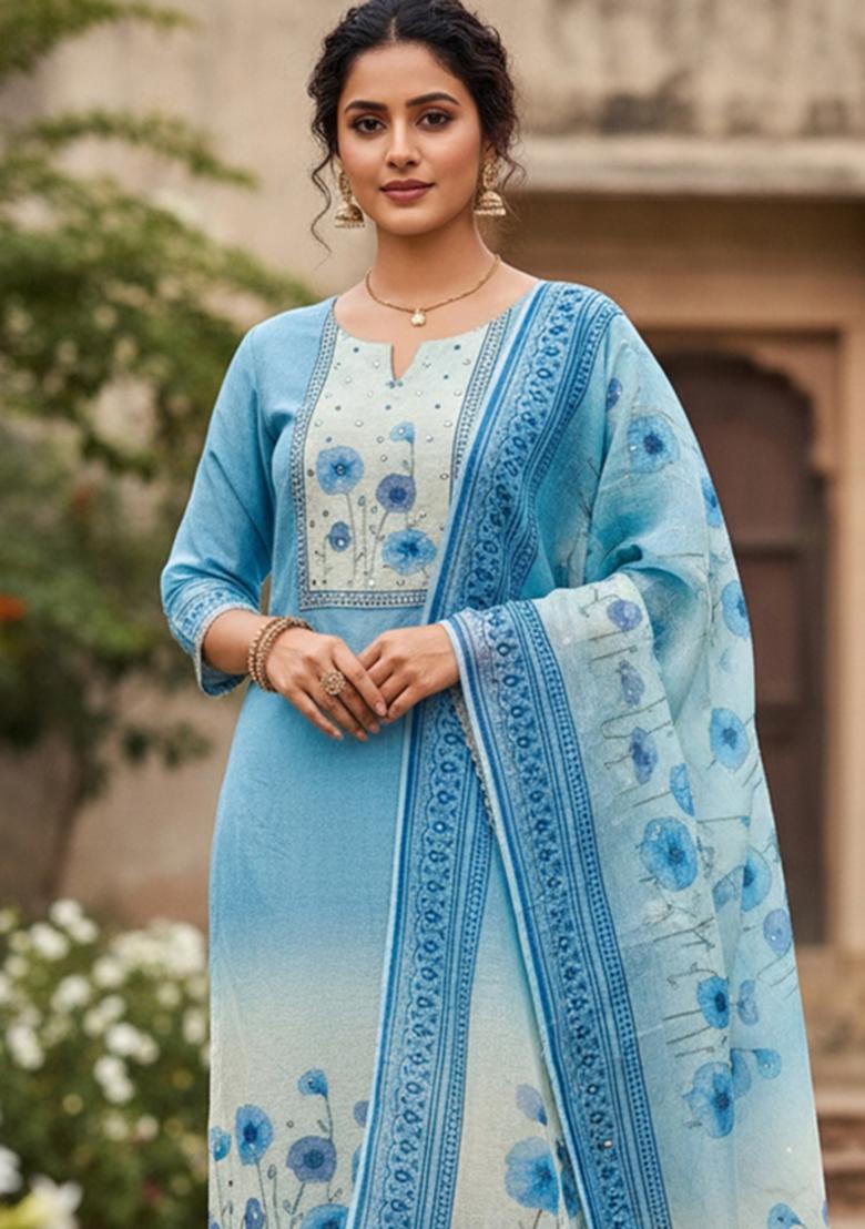 Multicolor Printed Cotton Kurta Set - Indya