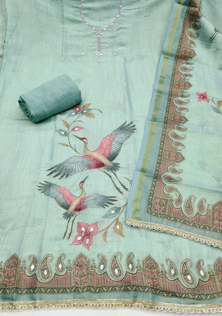 Multicolor Printed Cotton Kurta Set - Indya