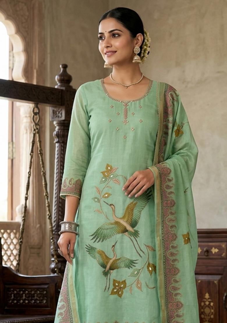 Multicolor Printed Cotton Kurta Set - Indya