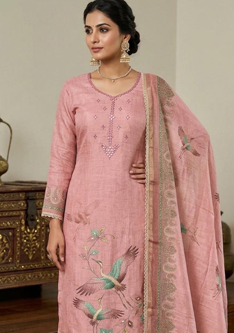 Multicolor Printed Cotton Kurta Set - Indya