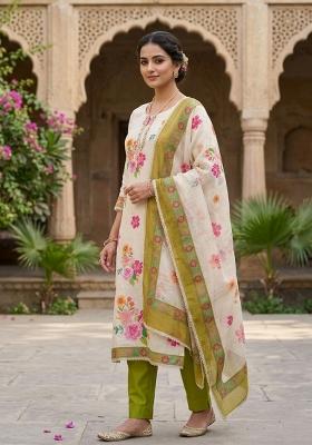 Pink Printed Cotton Kurta Set