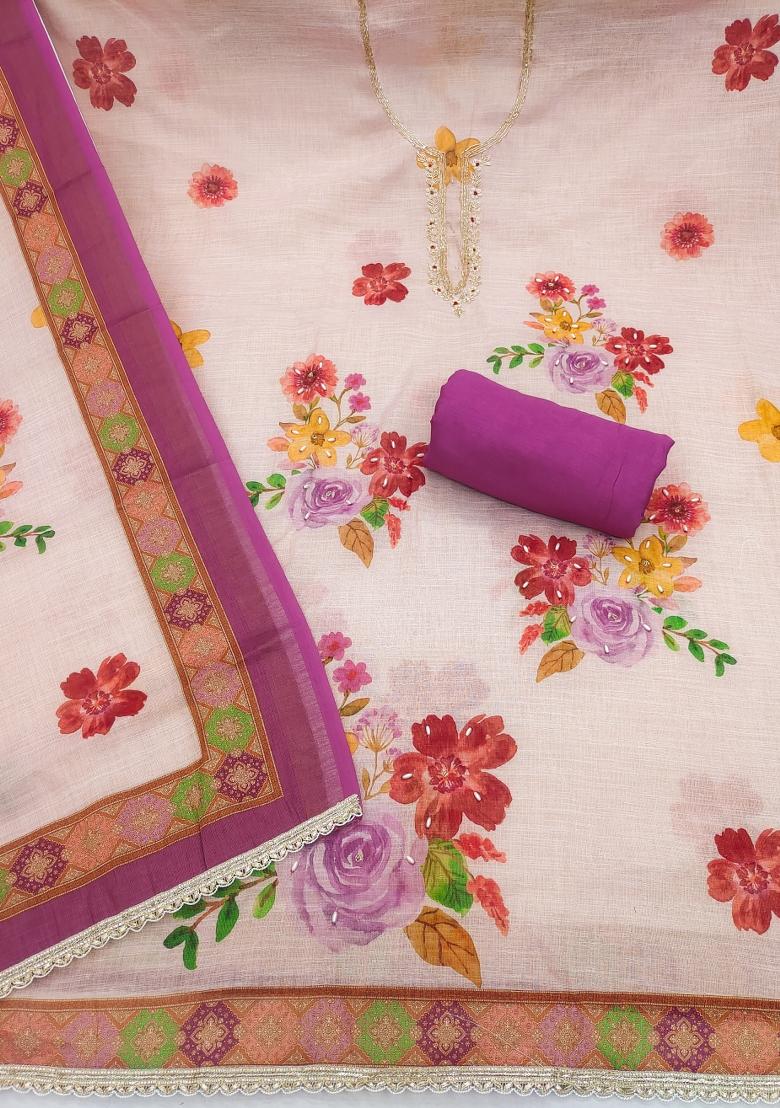 Green Printed Cotton Kurta Set - Indya