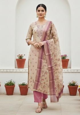 Multicolor Printed Cotton Kurta Set